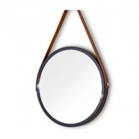 Espelho Decorativo 50cm com Alca Marrom Mev Mirror - Adnet Af0014