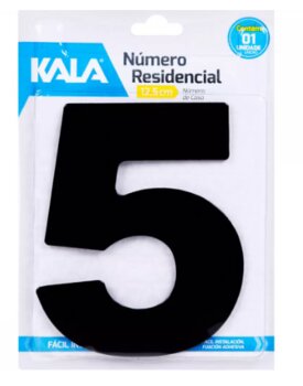 Número Residencial ACM Nº 5 Preto 125mm - Kala