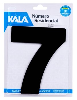Numero Residencial Acm Nº 7 Preto 125mm Kala