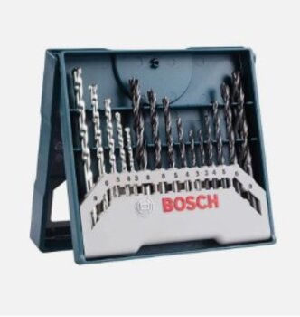 Jogo 15 Brocas 3a8mm - Bosch Mini X-Line 2607017504000 (Para Concreto, Metal, Madeira)